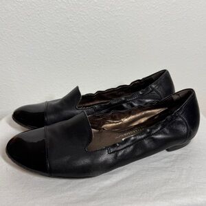 AGL Attilio Giusti Leombruni Black Patent Leather Smoking Made in Italy Flats 39
